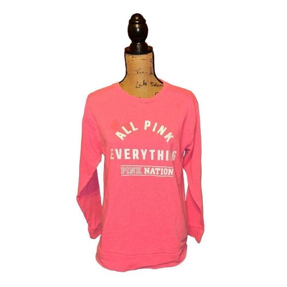 Victoria Secret PINK  Crew Neck Pink Sweatshirt XS - Picture 1 of 3